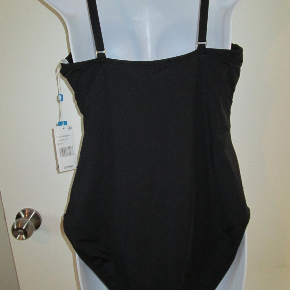 Bleu Rod Beattie Gorgeous Mesh Swimsuit Black NWT Sz 14 - Picture 9 of 10
